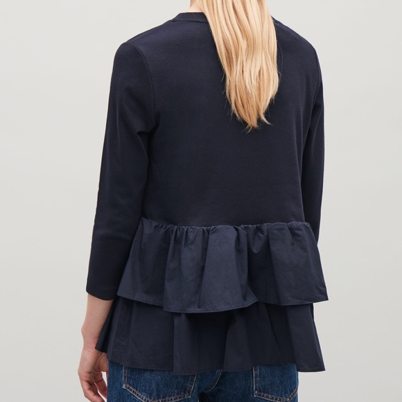 COS poplin-frilled ruffle top - Picture 3 of 4